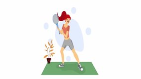 Animation of a woman playing tennis