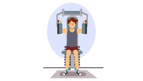 Animation of a man on a gym machine