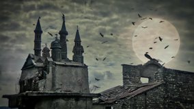Mysterious presences in a gothic scenery, flight of birds in a storm. - Powered by Shutterstock - Get 15% off with code: PIKWIZARD15