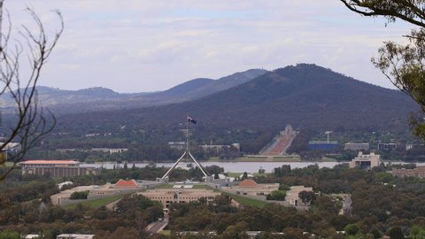 Red hill view to government parliament house in Canberra of ACT as 4k.
