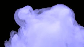 Purple smoke on a black background. Space fog. Slow motion. The footage, the texture of the smoke. Equalizer, video effect. Research, biochemistry. Alchemy. Meditation, reflection, inspiration. Intro,