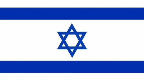 Israel state flag in motion video animation
