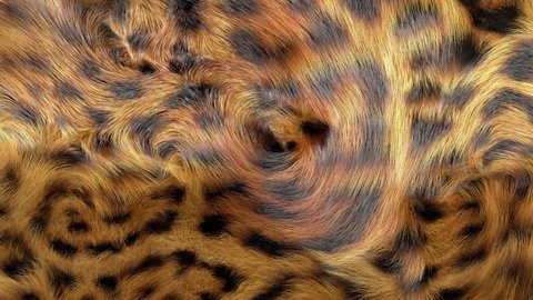 Jaguar fur background, gently waving, 3D generated animal print texture, 4k.