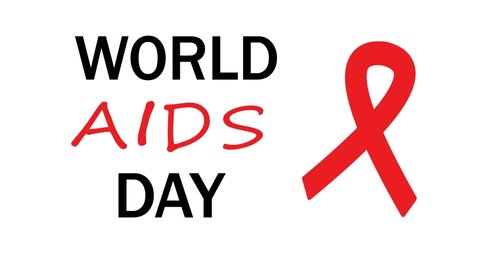 AIDS awareness. Red ribbon HIV. Information animation on a medical theme. Red Ribbon Awareness. World AIDS Orphans Day. World AIDS Day, 