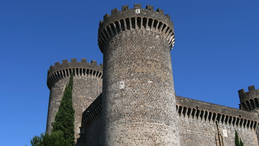 Rocca Pia is a 15th century fortress in the center of Tivoli next to Rome in Italy - Real Time 4K
