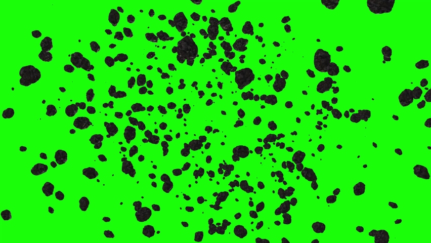 Flying through asteroids on a green background. Space animation can be used for video editing or as a background or screen saver for presentations | Shutterstock HD Video #1062994399