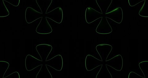 3d render with four-leaf clover in green backlight Vídeo Stock