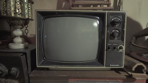 Erzurum, Turkey - 01.06.2020 : A Vintage Television Set. 4K footage in Turkey
