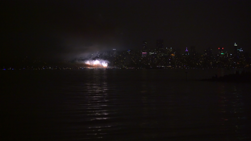 Vancouver Summer Fireworks, British Columbia 4K UHD. Summer fireworks over English Bay. Vancouver BC, 4K. UHD, 
