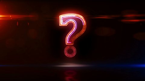 Question mark, query symbol, search icon and quiz sign loop concept. Futuristic abstract 3d rendering loopable and seamless animation.