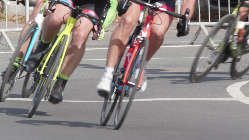 4K - City Cycling marathon. Bicycle wheels | Shutterstock HD Video #1063042174