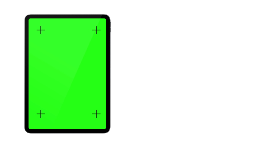 Tablet Rotating reveal from Buttom of the Screen with Green Screen and Luma Matte Channel Included