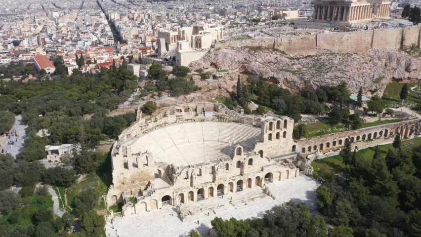 
Acropolis city of Athens parthenon, symbol of ancient Greece, aerial view. History. Drone aerial. Mythology.  Royalty-Free Stock Footage #1063048192