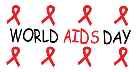 AIDS awareness. Red ribbon HIV. Information animation on a medical theme. Red Ribbon Awareness. World AIDS Orphans Day. World AIDS Day, 