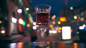 Wine cafe city alcohol glasses evening street