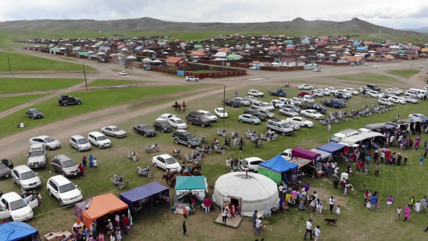 Crowded People Gather for Mongolia