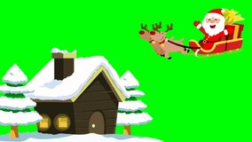 Loop santa claus motion graphic for celebrating christmas day. 2d santa animation smiling character. Holiday in winter season