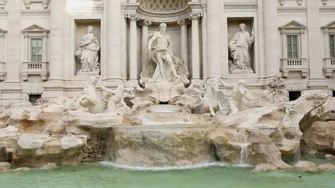 Trevi Fountain in Rome. The Trevi Fountain is the largest Baroque fountain, is one of the most famous landmark in Rome