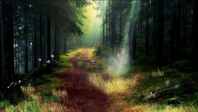 Bugs and fairies fliying along the magic forest, background animation. - Powered by Shutterstock - Get 15% off with code: PIKWIZARD15