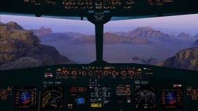 Spacecraft cockpit view animation fliying close the surface of planet. - Powered by Shutterstock - Get 15% off with code: PIKWIZARD15