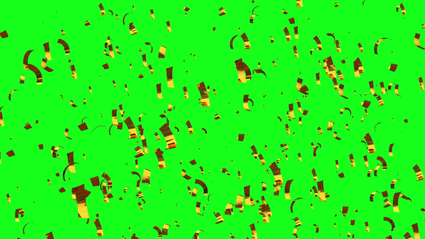 Green screen Confetti golden gold shredded papers falling. Celebration, Party, Happy birthday ,Festival or Anniversary Concept. Perfect for happy moments. Chroma Key new background animation in 3D 4k. | Shutterstock HD Video #1063096051