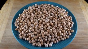 Close up Turkish chickpeas in a bowl. High protein legumes,beans and lentils for healthy food.