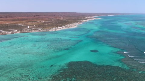Aerial of pristine Ningaloo reef near Exmouth in Western Australia. WA Tourism and recreation.
