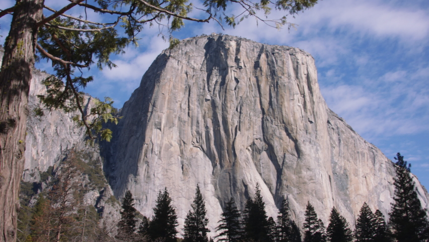 El Capitan framed by trees 