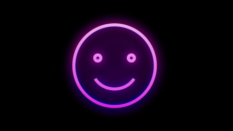 Neon Emoji Face Smiling Sign Stock Footage Video 100 Royalty Free Shutterstock