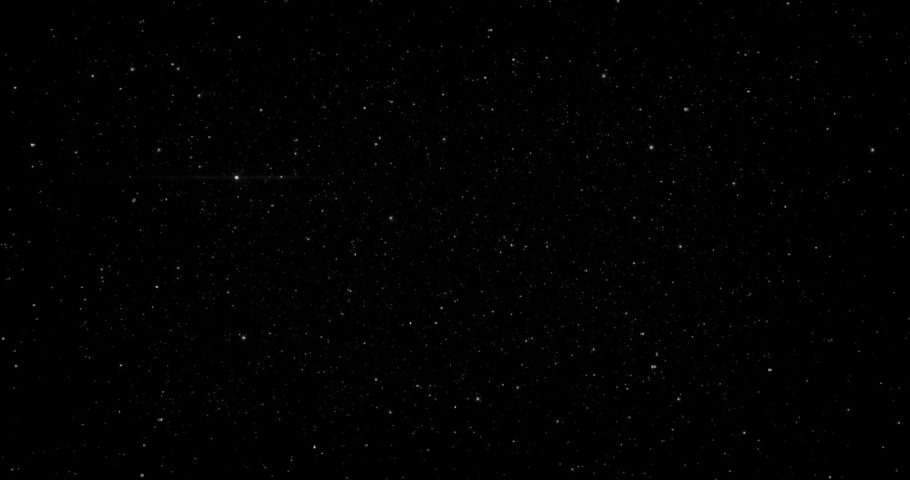 4K Video footage Motion of shinny stars animation on black background. Night stars skies with twinkling or blinking stars motion background. Looping seamless space backdrop particles. Universe stars.