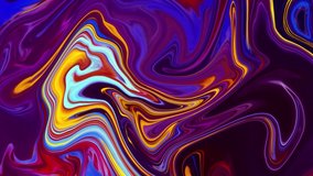  4K. Swirls of marble. Liquid marble texture. Marble ink colorful. Fluid art. Very Nice Abstract Purple And Yellow Design Swirl Texture Background Marbling Video. 3D Abstract.
