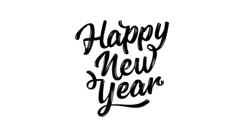 Happy New Year  Handwriting Text Animations. Happy New Year Text Gren Screen Motion. Great For Videos, Presentation and TV Show
