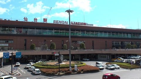 SENDAI, MIYAGI, JAPAN - MAR 2020 : Sendai Railway Station. Stop for all Akita and Tohoku Shinkansen train, the eastern terminus for the Senzan Line, and major stop on both Tohoku Line and Senseki Line