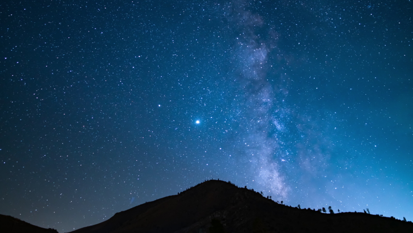 Perseid Meteor Shower 24mm South Sky Milky Way Galaxy Sierra Nevada Mts California USA | Shutterstock HD Video #1063145287