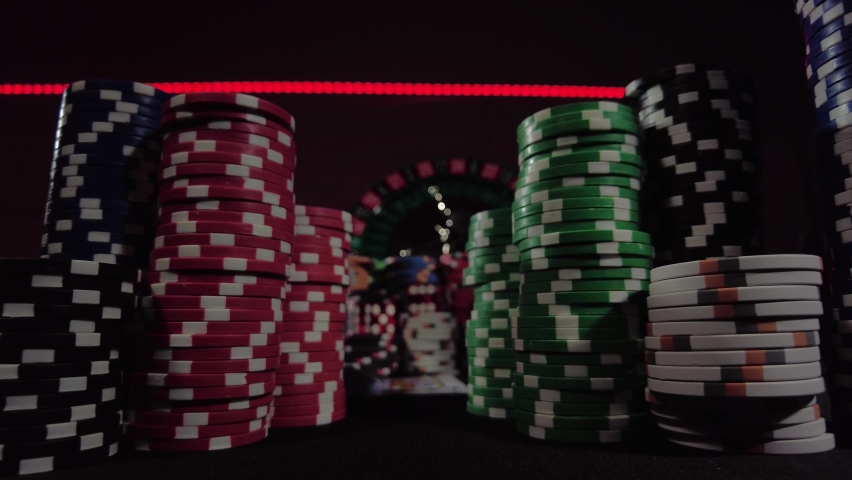 High stakes Texas hold 'em poker game at the casino Royalty-Free Stock Footage #1063145671