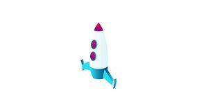 Rocket Animated Icon. 4k Animated Icon to Improve Project and Explainer Video