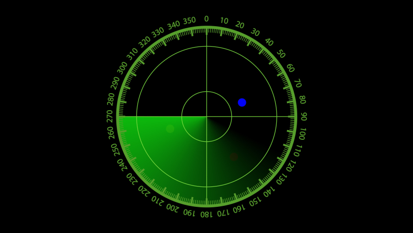 Green radar is looking for objects. Object speed and location monitoring. Scanning an object with a radar. A loop. Transparent background. | Shutterstock HD Video #1063157521