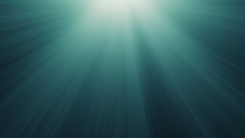 4K 3D Looped Dark Green Blue Background Animation Motion Graphics with Volume Light Rays. The abstract shine of sun animation ocean light blur background. Neutral Seamless loop footage. Sunlight rays shining.
