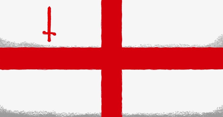 Endless background with the flag of London stylized as a child