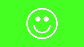 Emoticon Happy Face Rotating in the Middle with Green Screen Background 4k