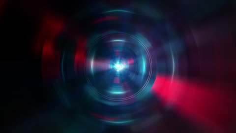 Abstract Seamless Loop Blue Red Purple Futuristic Circle Light Tunnel. 4K 3D Rendering abstract futuristic hi-tech motion background. Elegant and luxury dynamic neon light style for science technology