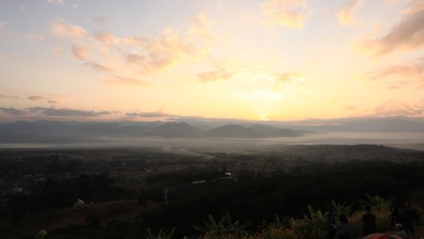 timelapse of sun rise at Yun Lai viewpoint, Pai, Mae Hong Son, Thailand