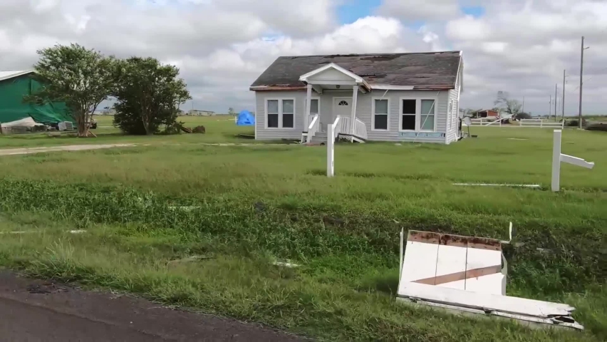 CIRCA 2020 Damage and destruction to homes and neighborhoods from Hurricane Laura in Calcasieu Parish, Lousianna.