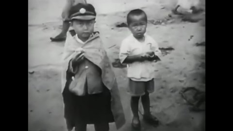 CIRCA 1950s - Communist Soviet controlled North Korea invades the People's Republic of Korea in 1950, leaving many displaced Koreans in its wake.