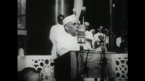 CIRCA 1940s - India's birth to independence in 1947, with footage of Mahatma Gandhi, Muhammad Ali Jinnah, and Prime Minister Jawaharlal Nehru.