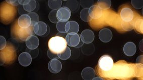 Defocused bokeh of Christmas lights abstract background video