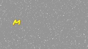 Merry Christmas.
Colorful merry Christmas text animation with a snowfall on a grey background.4k