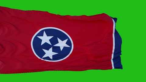 Flag of Tennessee on Green Screen. Perfect for your own background using green screen. 3d rendering