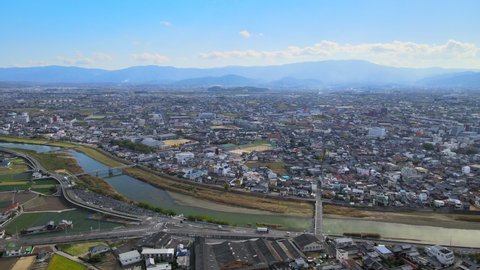Drone shooting Kannonji city in Kagawa prefecture, Japan