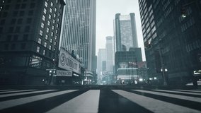 Empty streets during a pandemic. Manhattan during the COVID-19 Pandemic. Overcast in the big city. Empty streets during self-isolation. 3d visualization - Powered by Shutterstock - Get 15% off with code: PIKWIZARD15